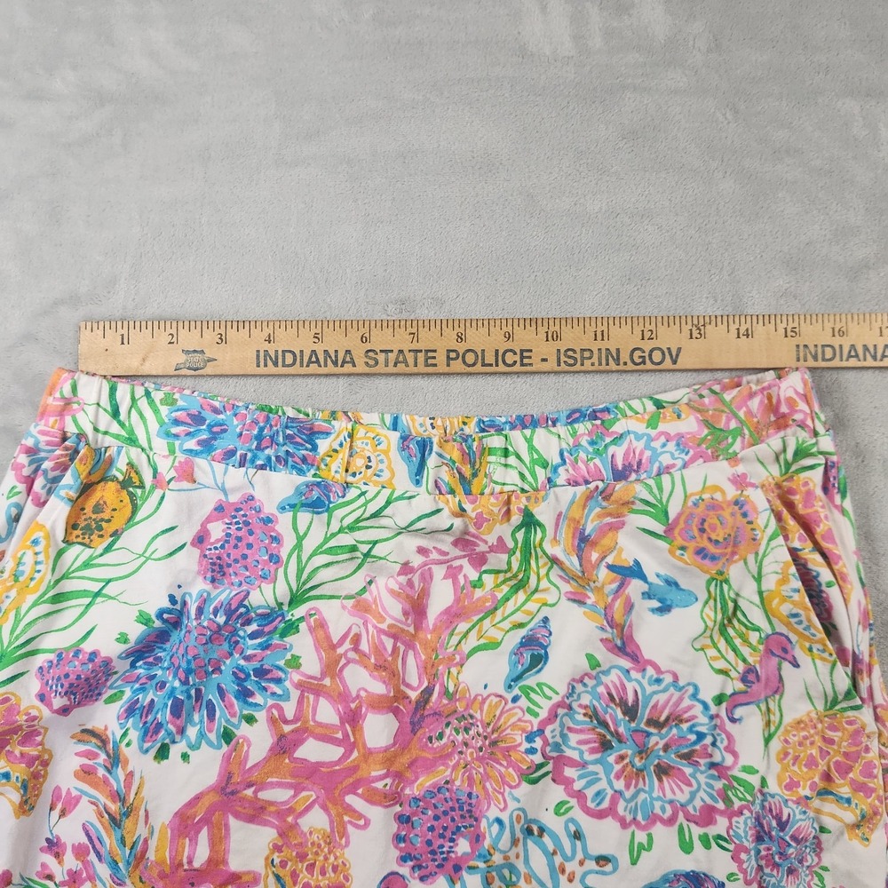 Fresh Produce Womens Size Large Pull On Sealife Print Skirt‎ White Cotton - Picture 5 of 6